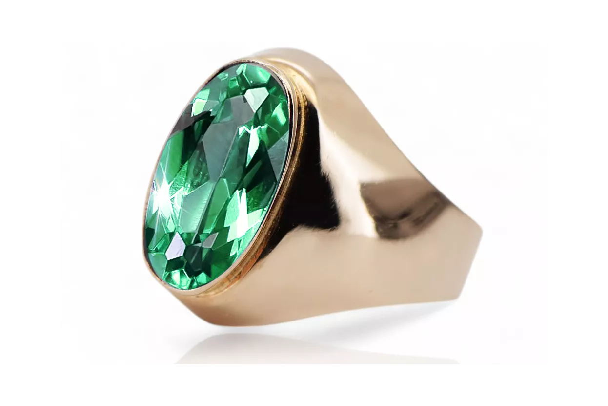 Ring vintage štýl Emaragd originálny vintage 14k s ružovým zlatom VRC077r